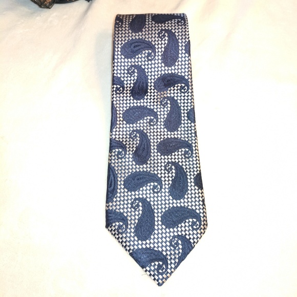 Vintage Christian Dior Blue Paisley Kipper Tie - Picture 2 of 5